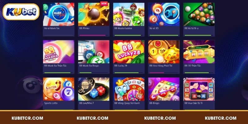 Kho game xổ số hấp dẫn dành cho hội viên KUBET