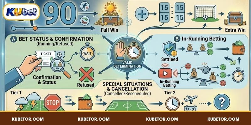 Luật Cá Độ Bóng Đá - Quy Định Cược Hợp Lệ Tại KUBET 2 Luật cá độ bóng đá đối với thời gian cược hợp lệ tại KUBET